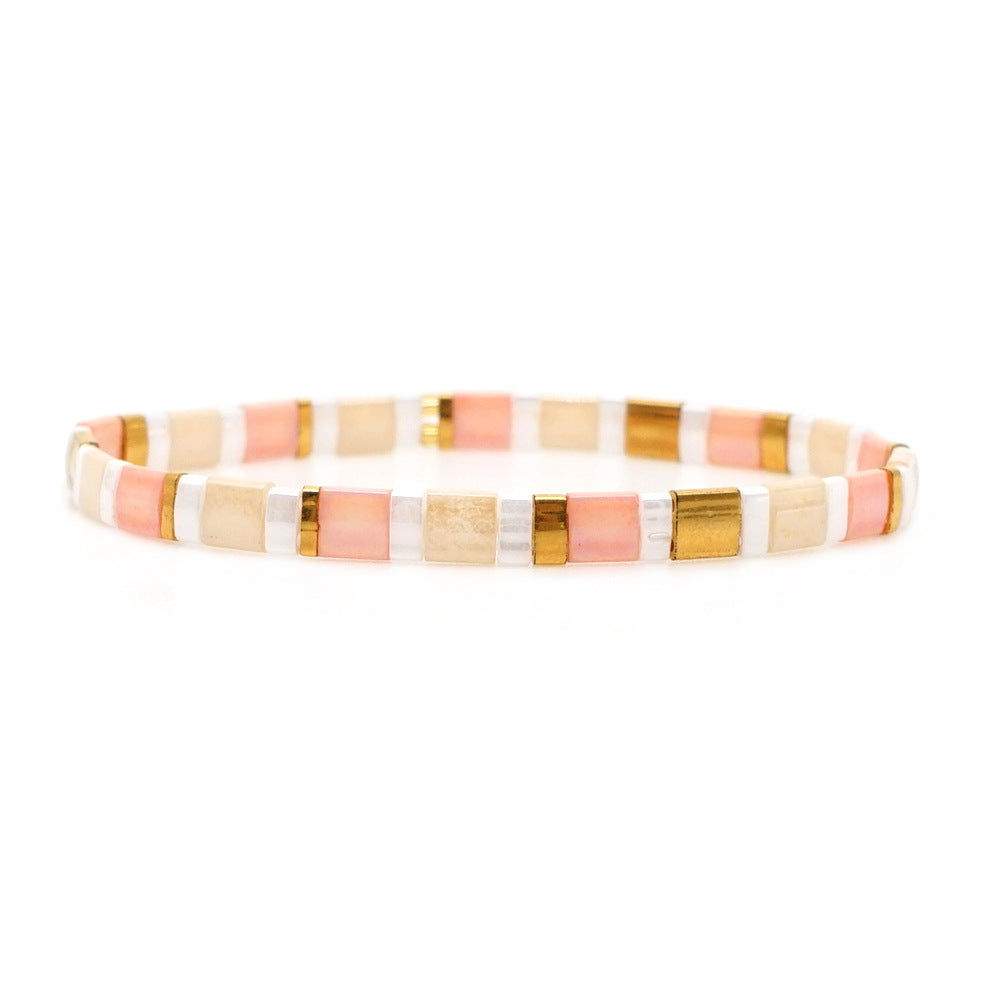 Tiramisu Rainbow Bead Bracelet Couple