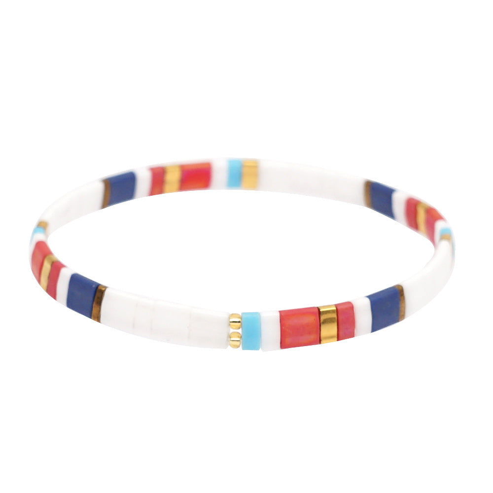 Tiramisu Rainbow Bead Bracelet Couple