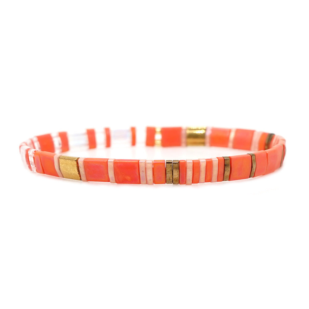 Tiramisu Rainbow Bead Bracelet Couple