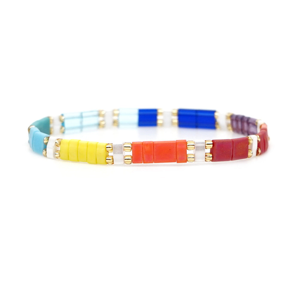Tiramisu Rainbow Bead Bracelet Couple