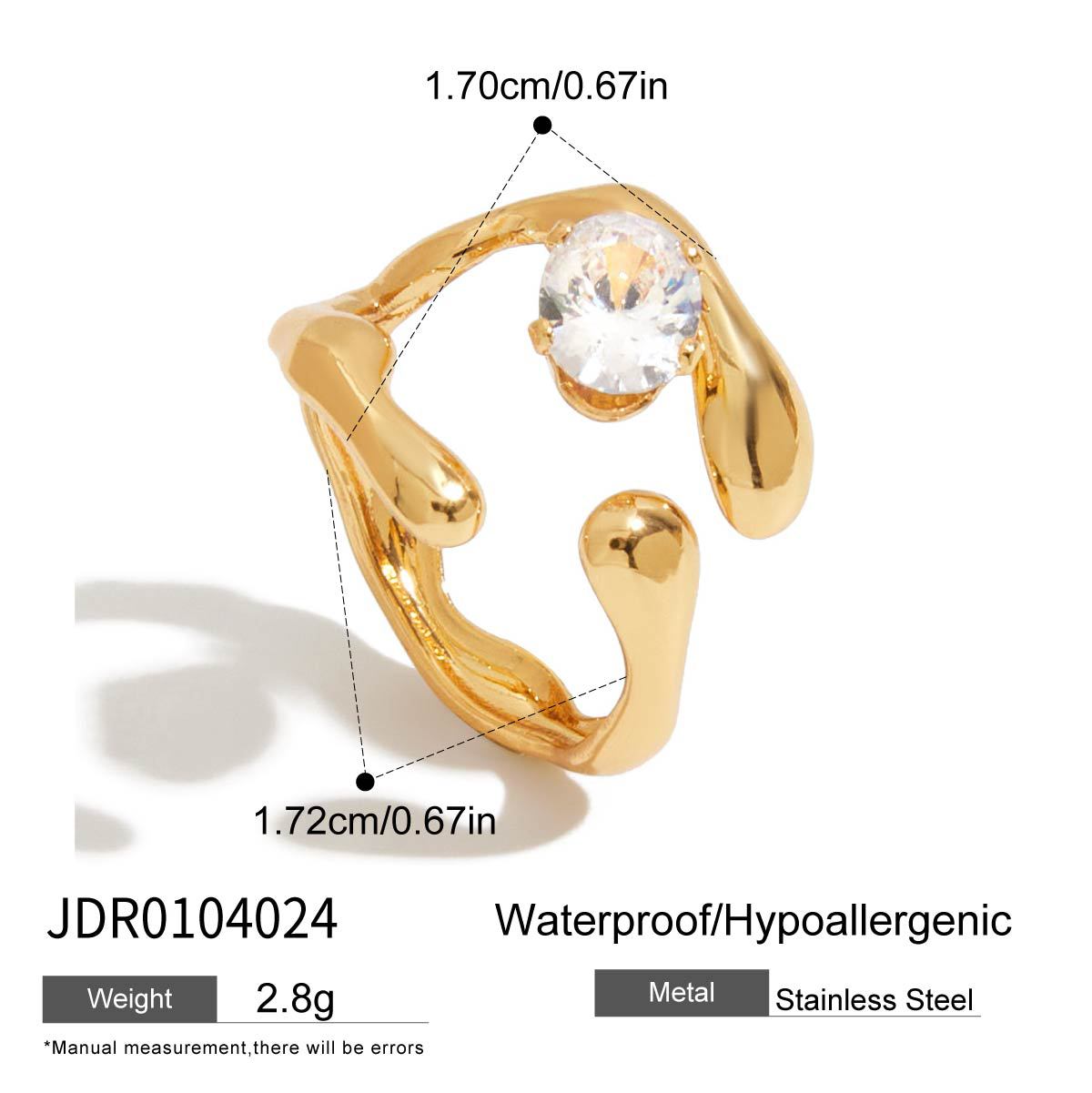 Oval White Zirconia Ring