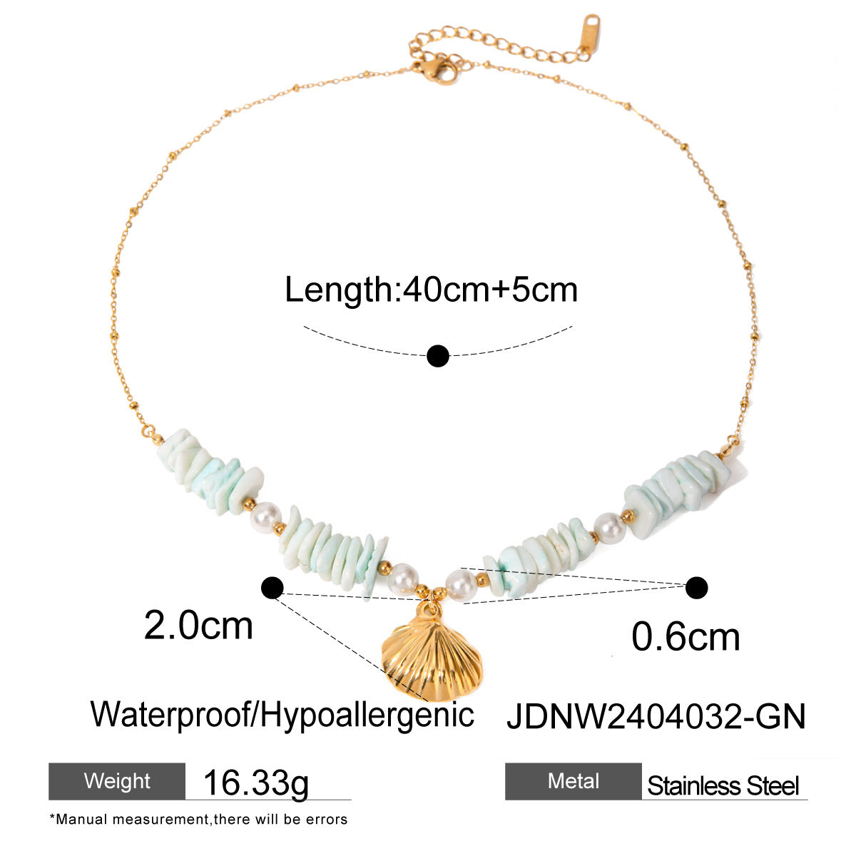 Titanium Steel Shell Pearl Necklace