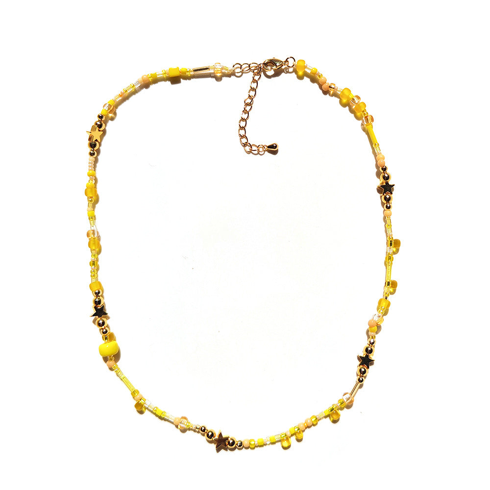 Stained Glass Rice Bead Necklace