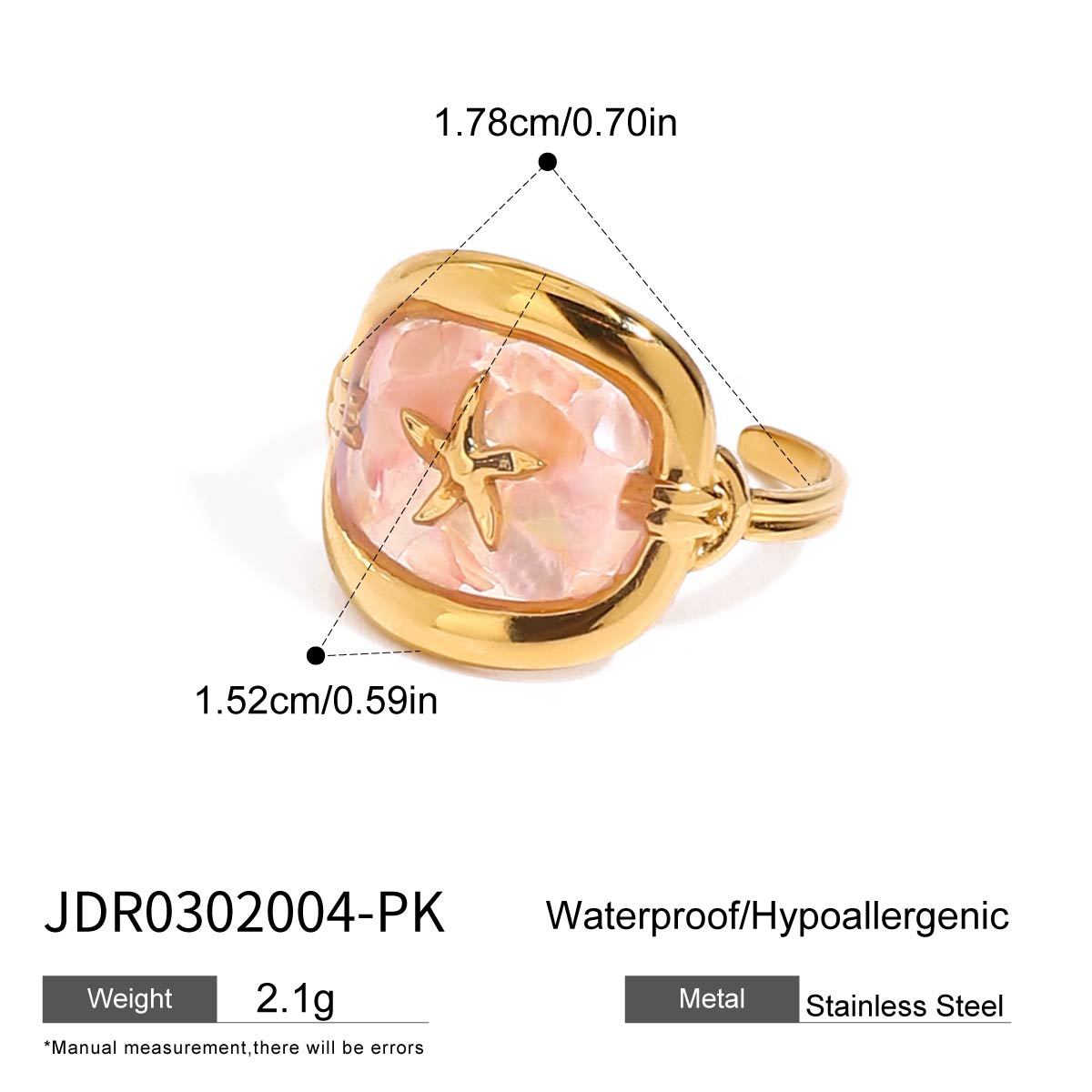 Ocean Resort Pink Crushed Shell Ring