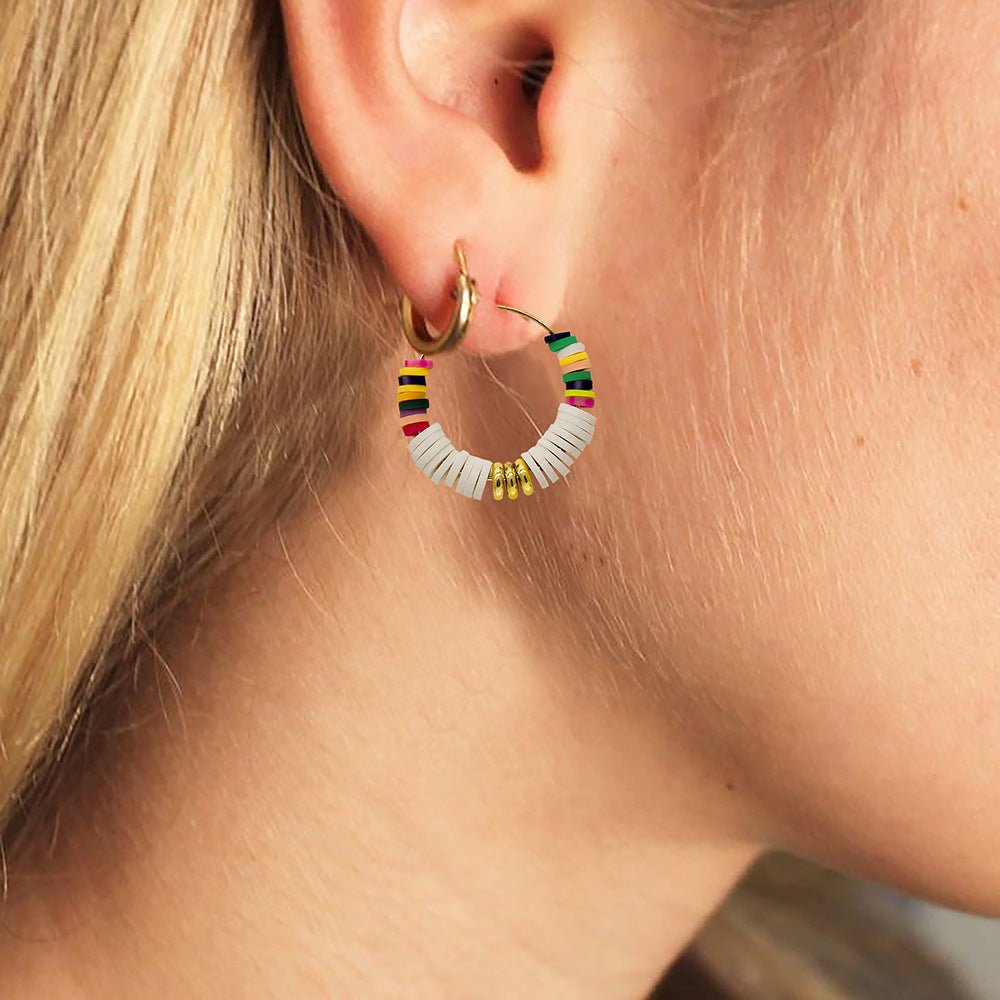 soft ceramic large hoop earrings for women