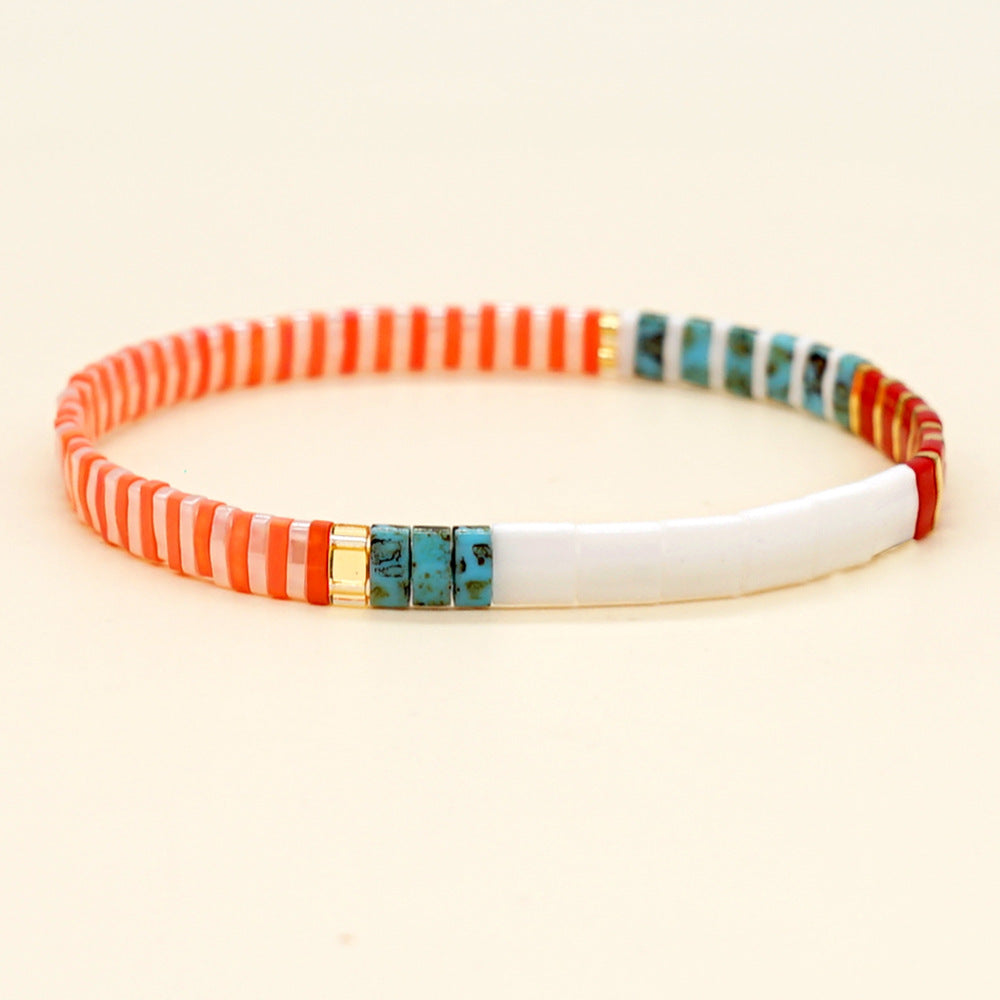 Tiramisu Rainbow Bead Bracelet Couple