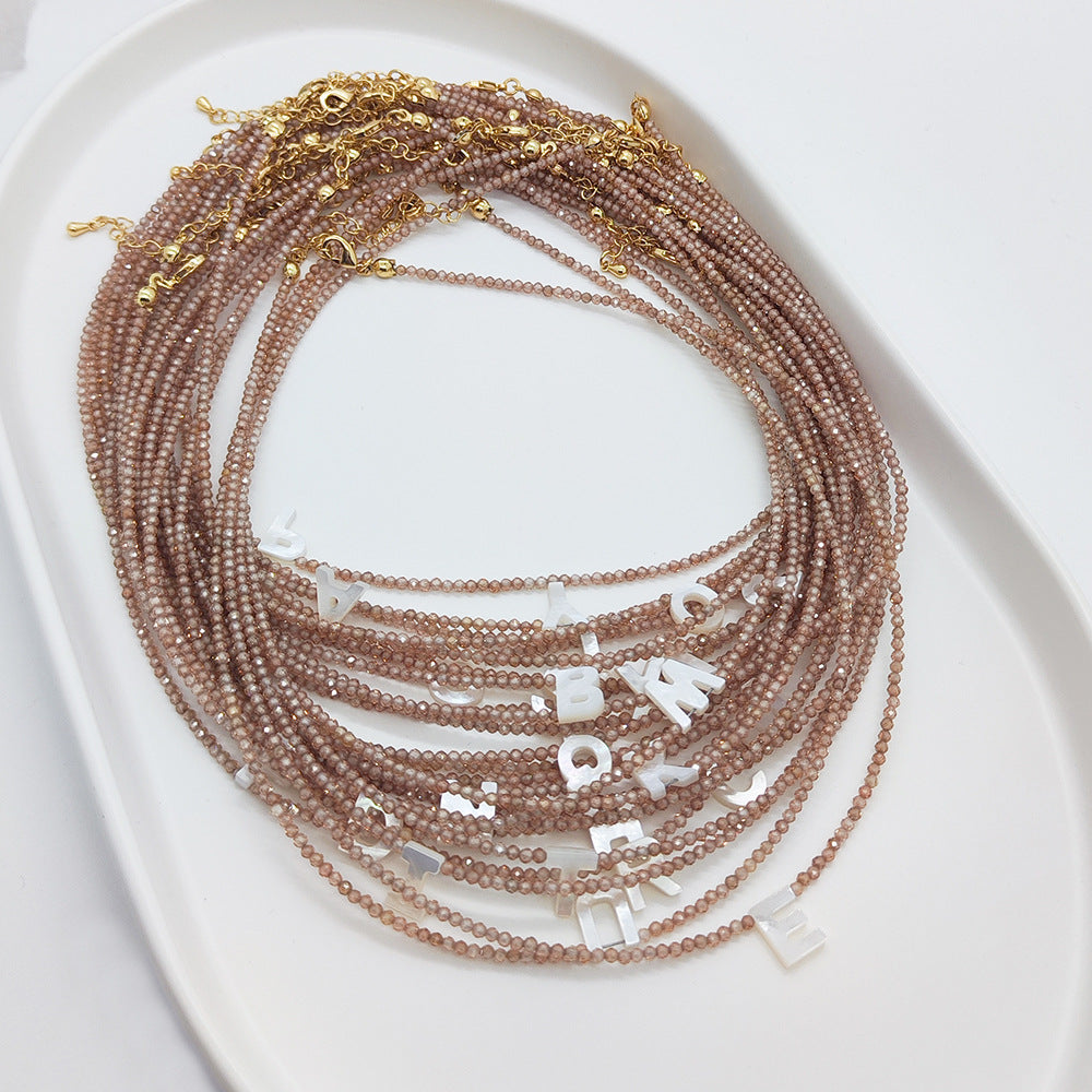 Natural Deep Sea Shell 26 Letter Necklace