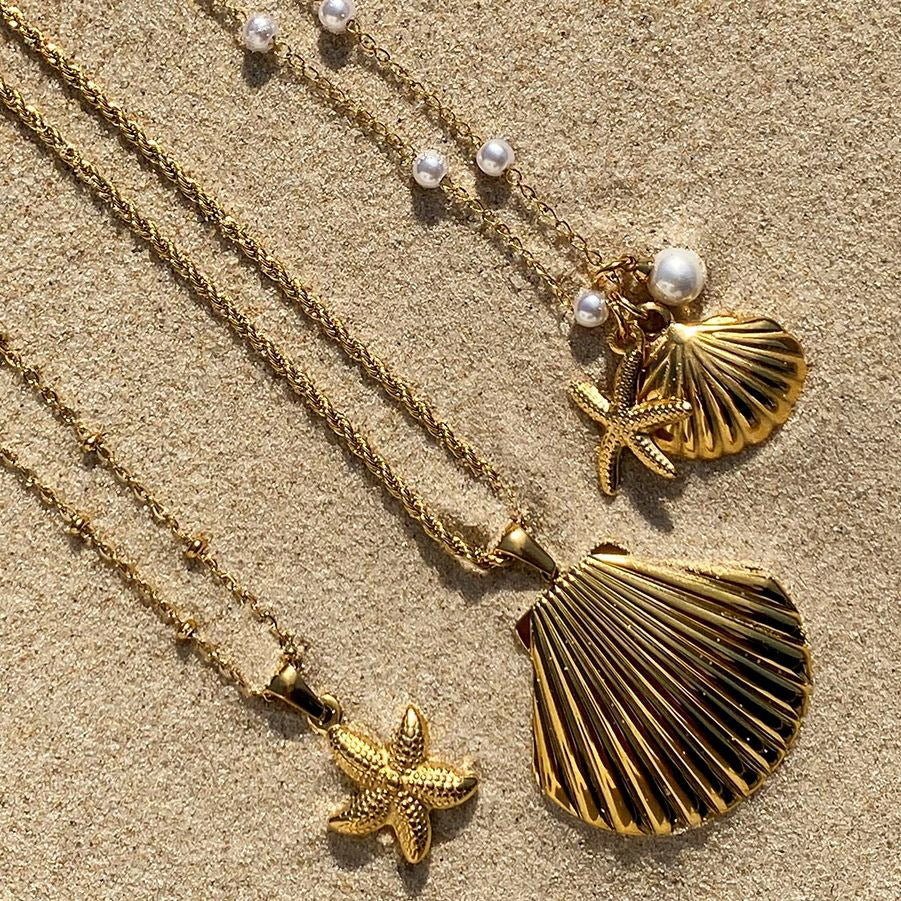 Titanium Steel Shell Pearl Necklace