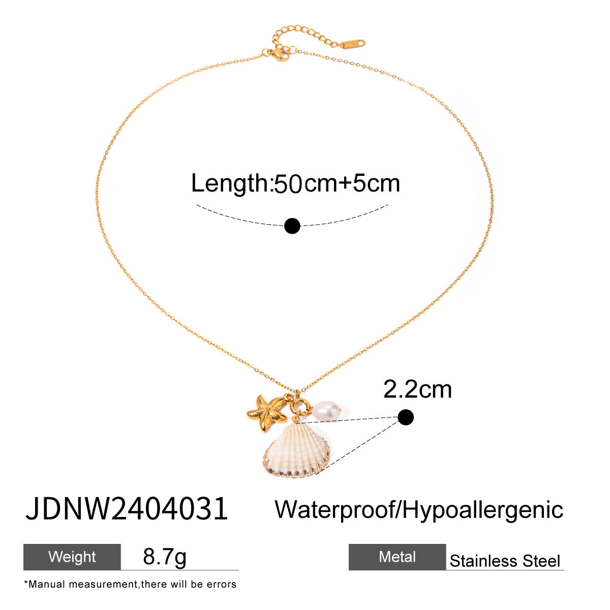 Titanium Steel Shell Pearl Necklace