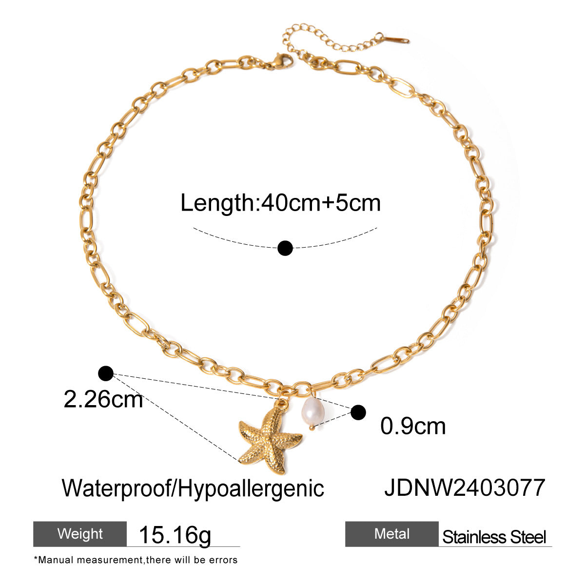 Titanium Steel Shell Pearl Necklace