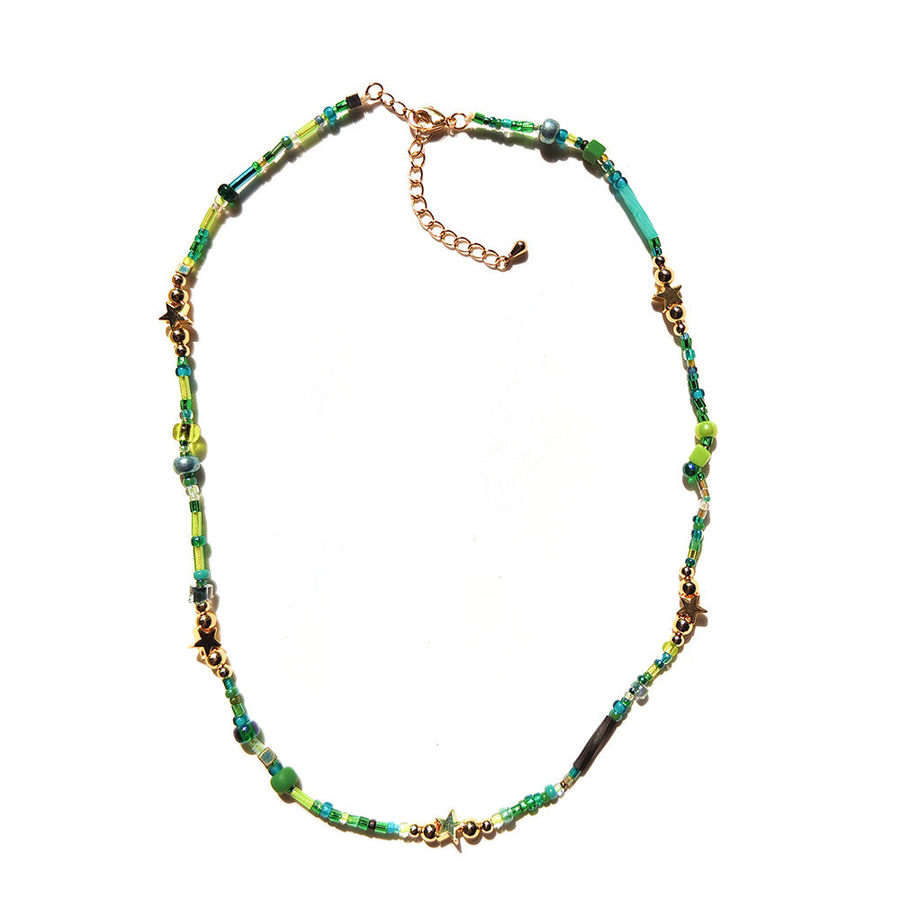 Stained Glass Rice Bead Necklace