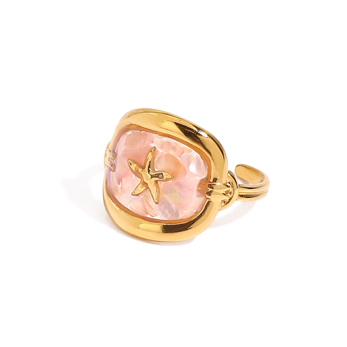 Ocean Resort Pink Crushed Shell Ring