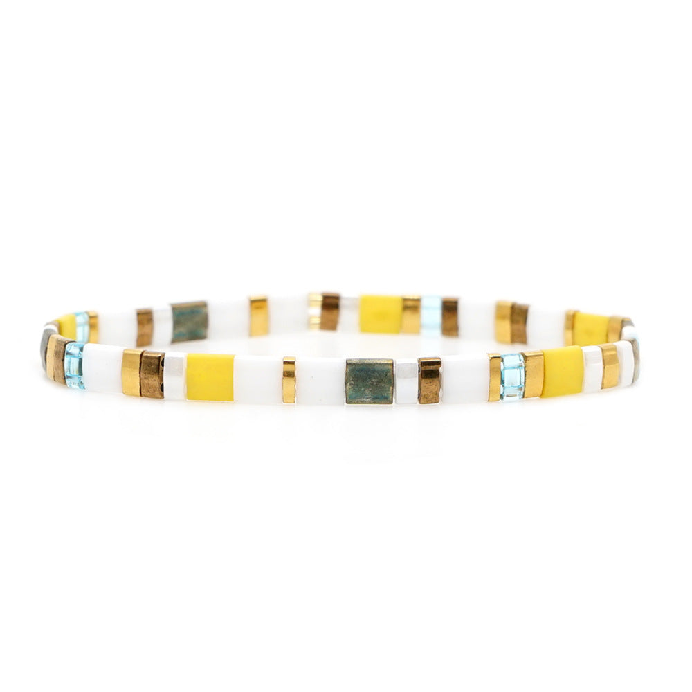 Tiramisu Rainbow Bead Bracelet Couple