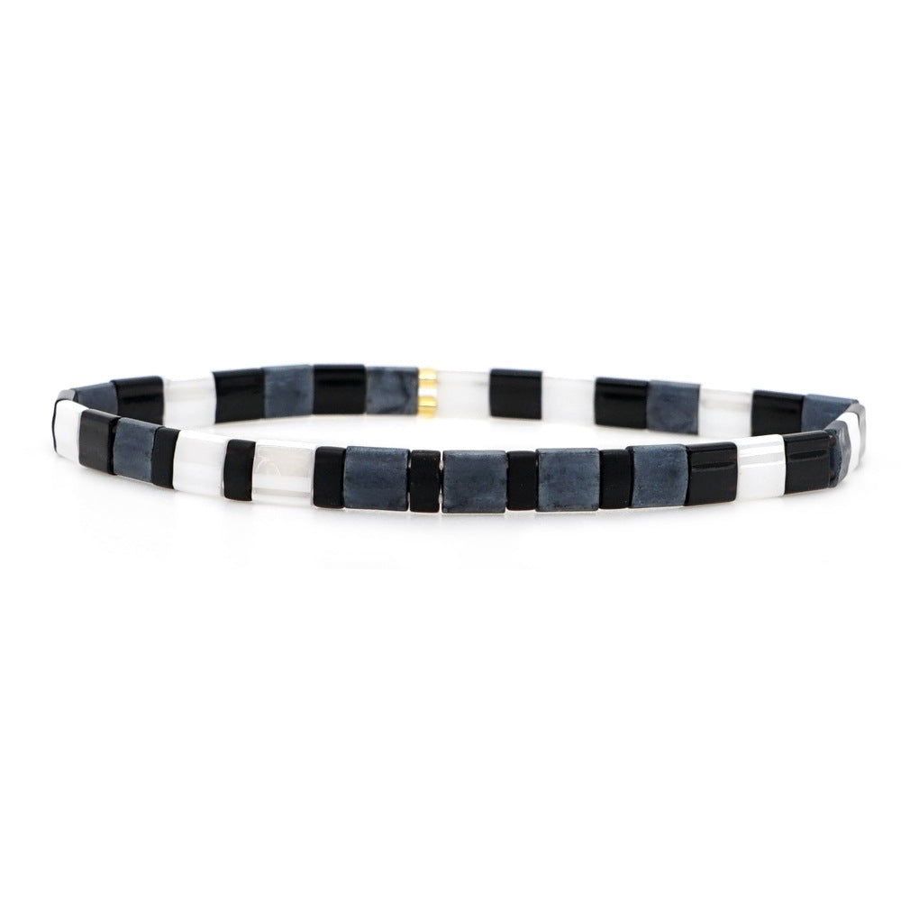 Tiramisu Rainbow Bead Bracelet Couple