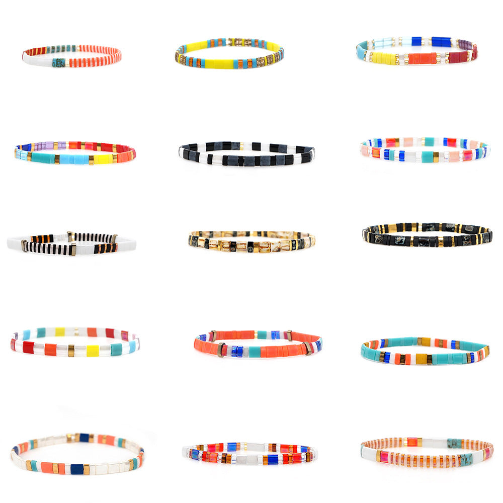 Tiramisu Rainbow Bead Bracelet Couple