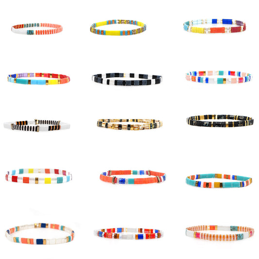 Tiramisu Rainbow Bead Bracelet Couple