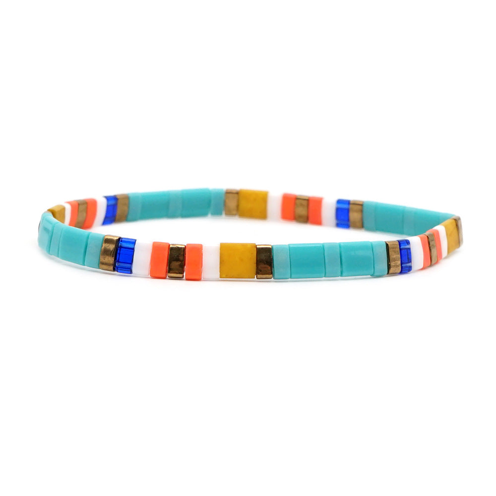 Tiramisu Rainbow Bead Bracelet Couple