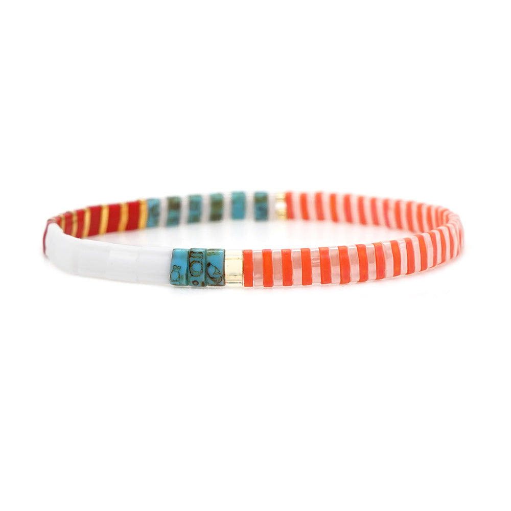 Tiramisu Rainbow Bead Bracelet Couple