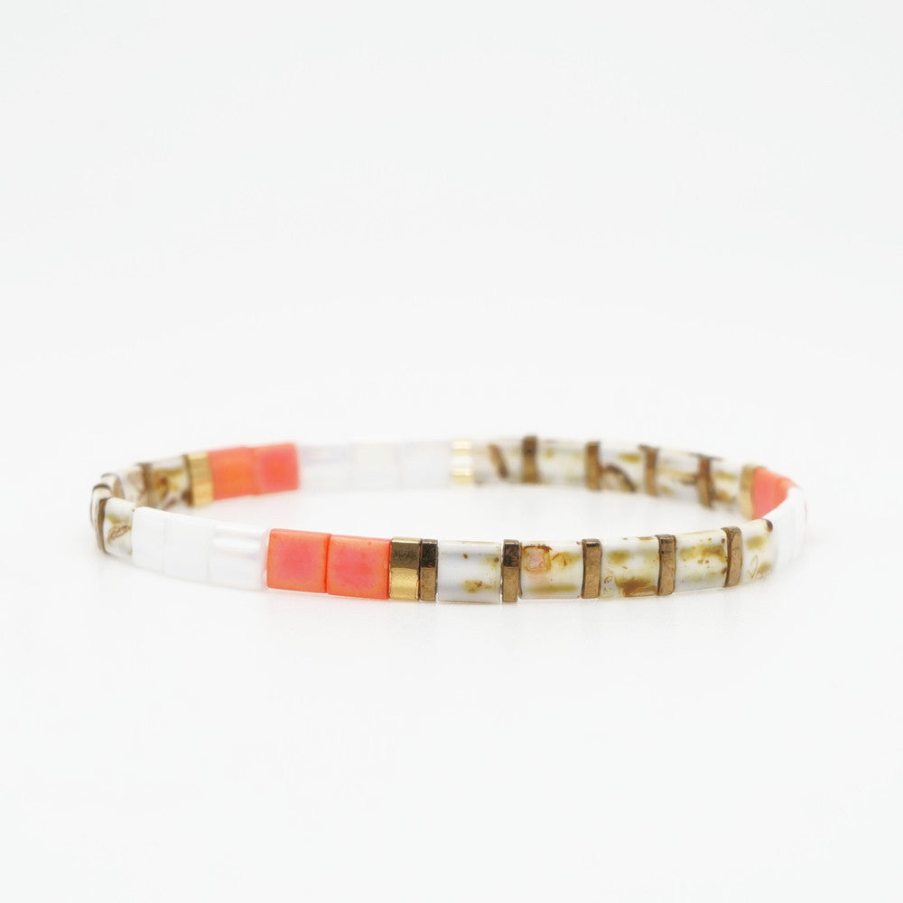 Tiramisu Rainbow Bead Bracelet Couple