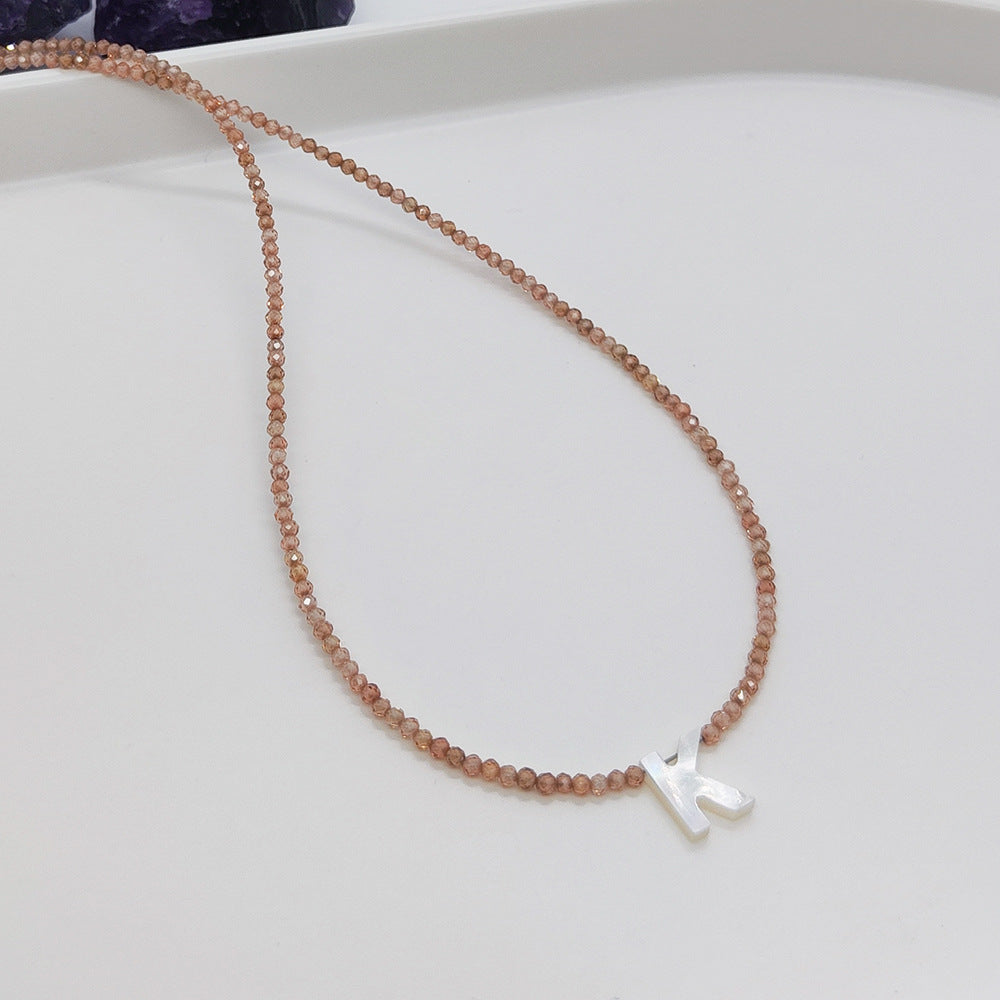 Natural Deep Sea Shell 26 Letter Necklace