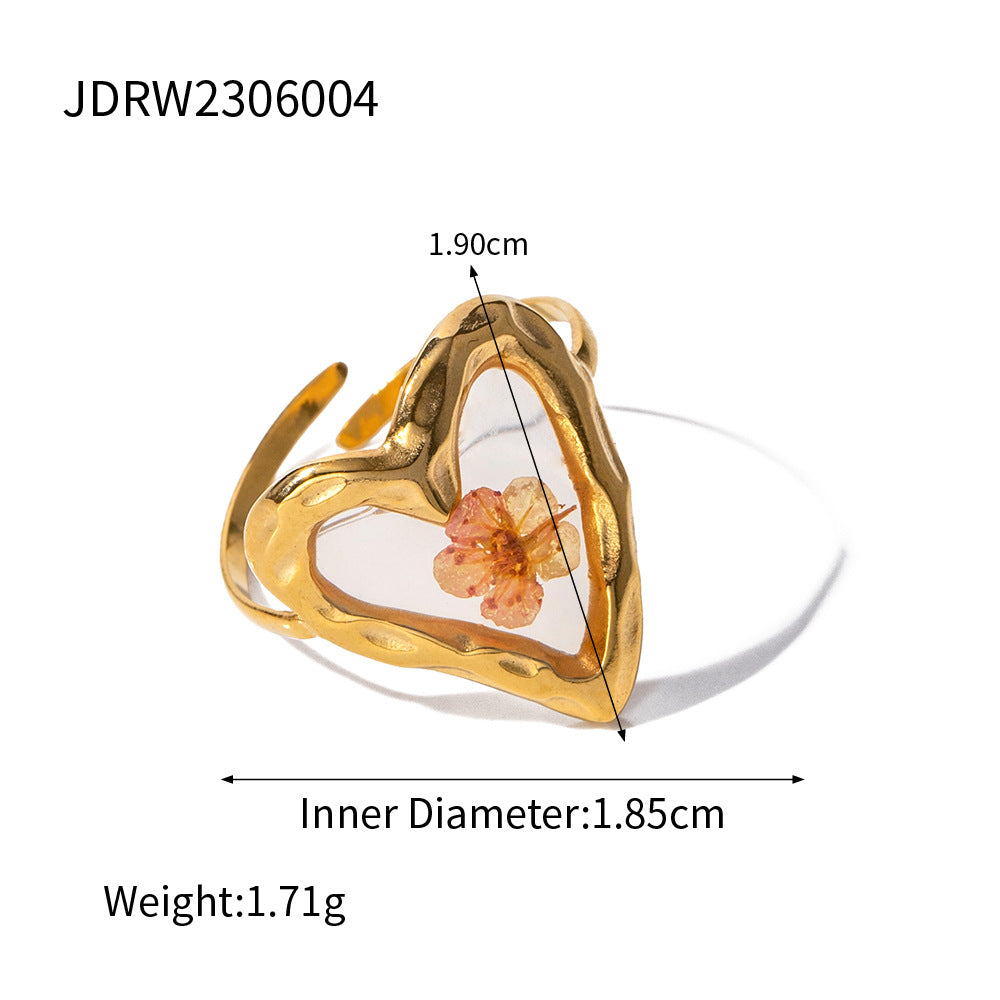 Eternal Golden Sunflower Ring Finger Jewelry Unique Life Flower Gift
