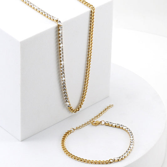 Cuban Chain Necklace with Diamonds
