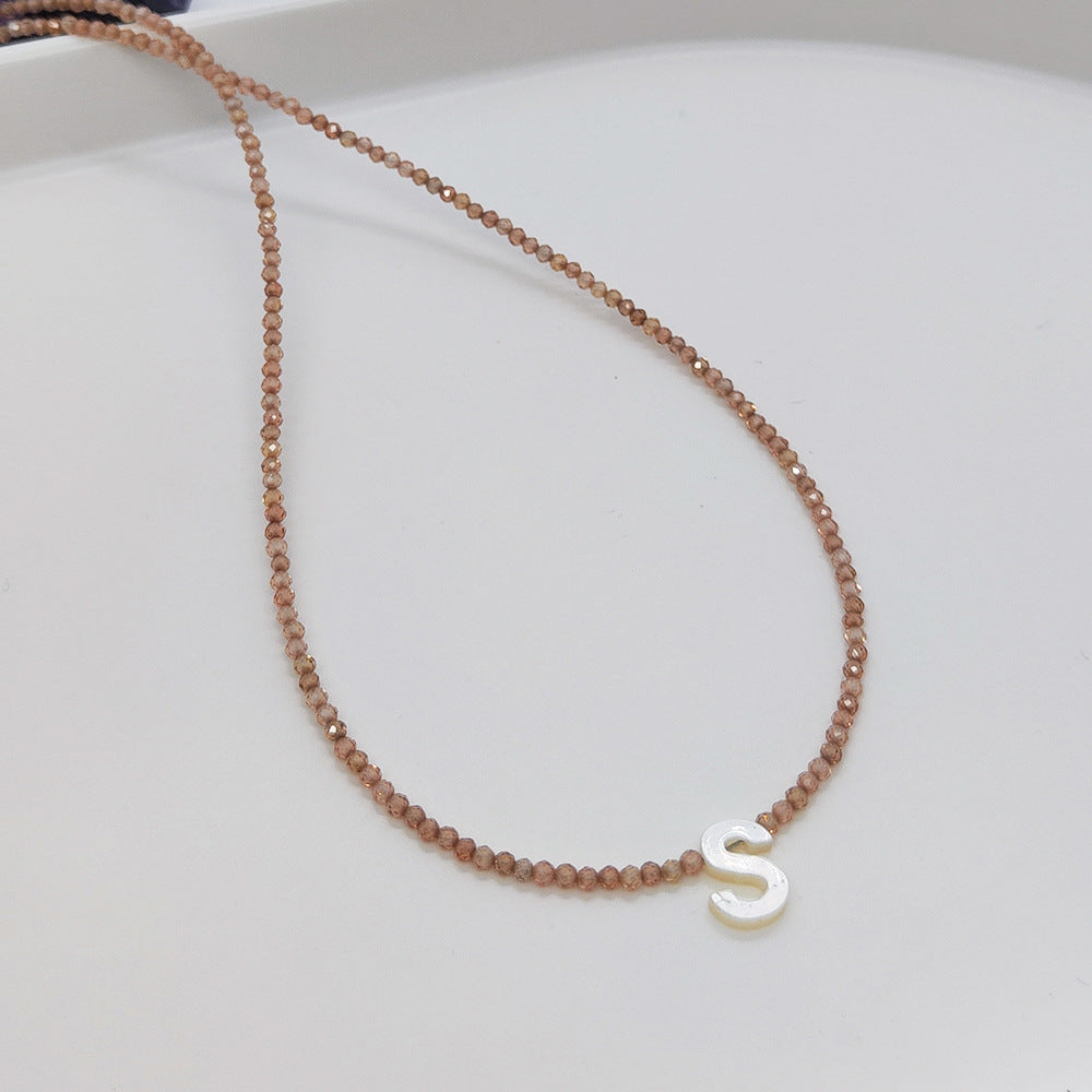 Natural Deep Sea Shell 26 Letter Necklace