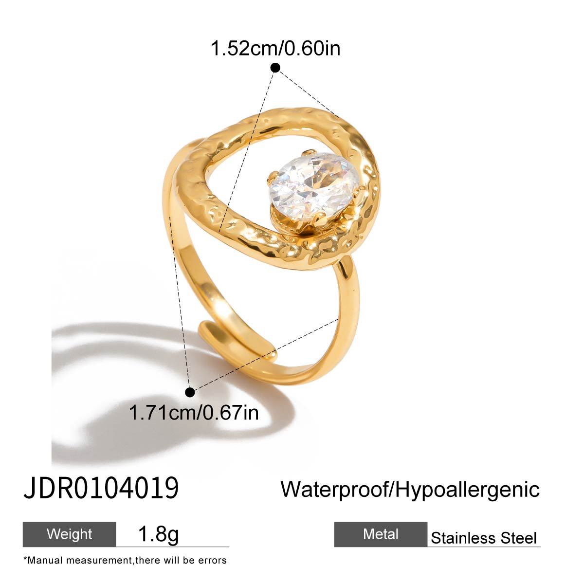 Oval White Zirconia Ring