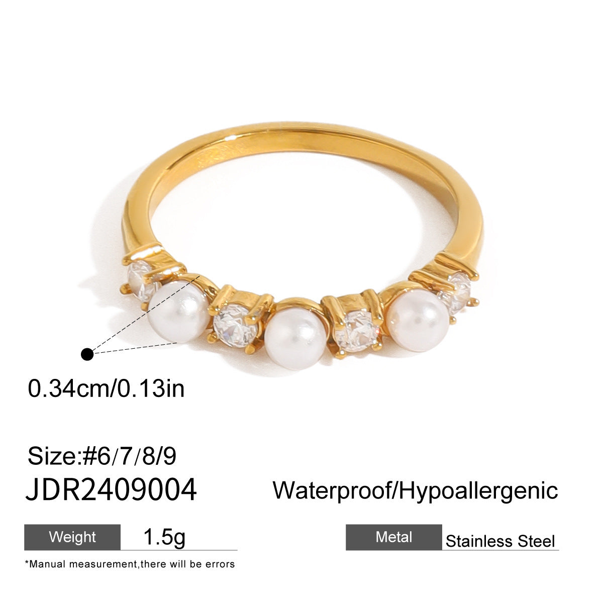 Stacked pearl rings