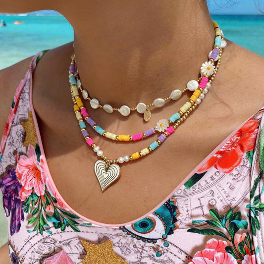 Soft Ceramic Heart Necklace