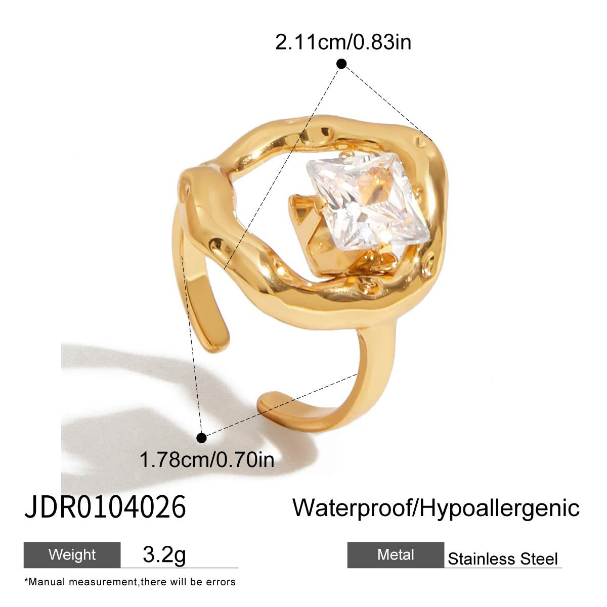 Oval White Zirconia Ring