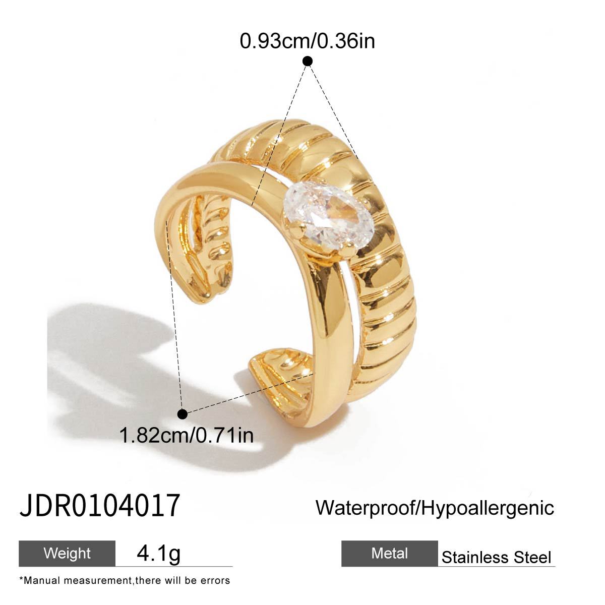 Oval White Zirconia Ring