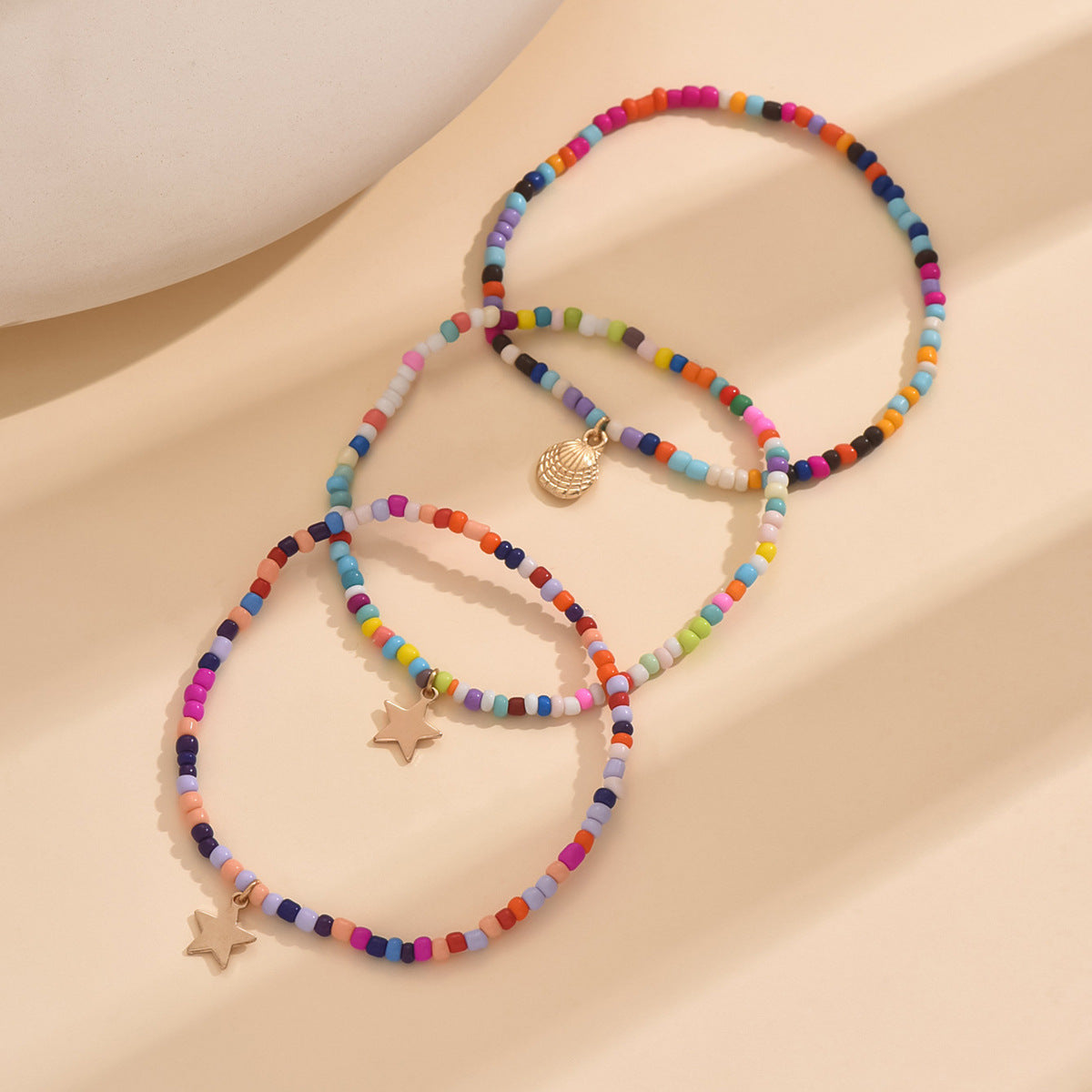 Star Shell Rice Bead Anklet