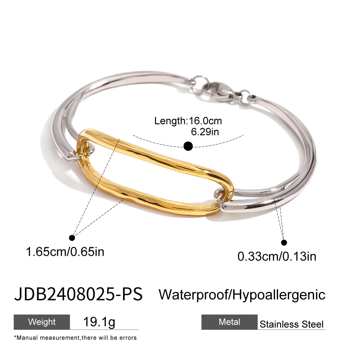 18k Stainless Steel Multi-color Geometric Bracelet