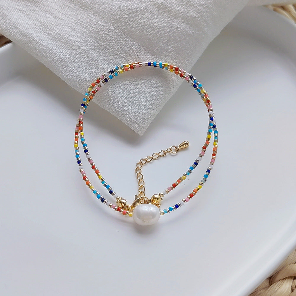 Rice Bead Collarbone Chain