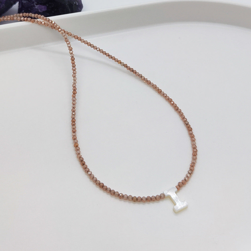 Natural Deep Sea Shell 26 Letter Necklace
