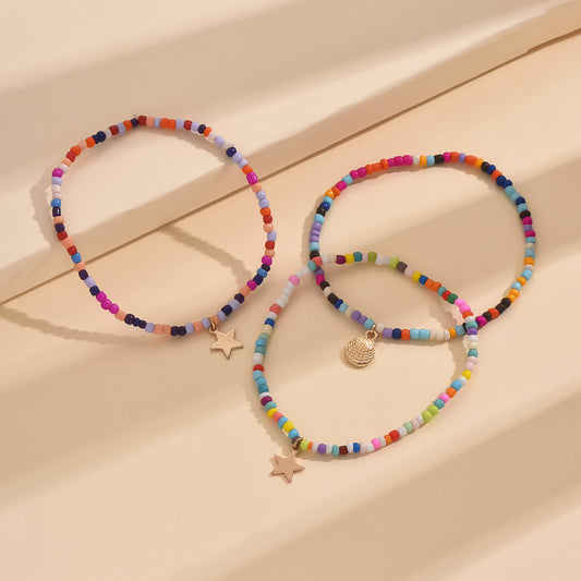 Star Shell Rice Bead Anklet