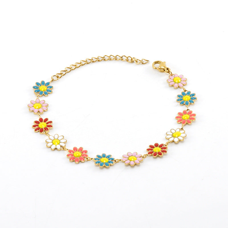 Colorful Daisy Flower Necklace