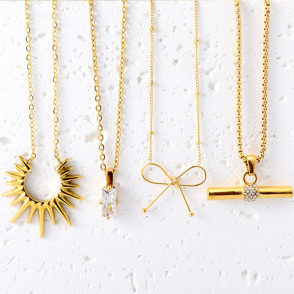 Hundred simple collarbone chain