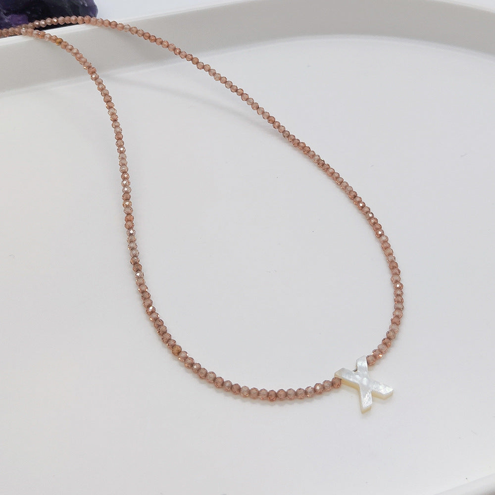 Natural Deep Sea Shell 26 Letter Necklace