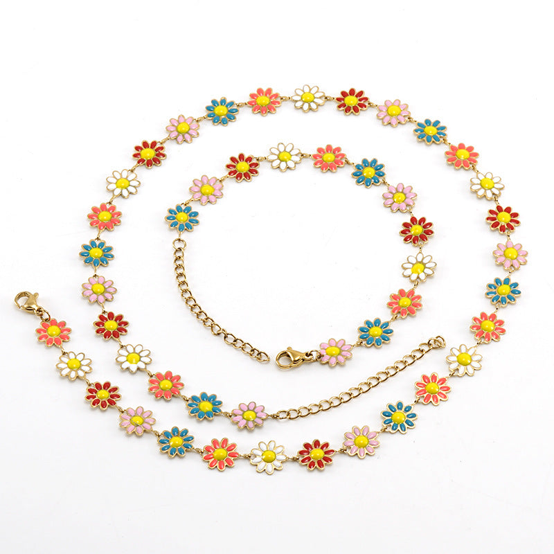 Colorful Daisy Flower Necklace