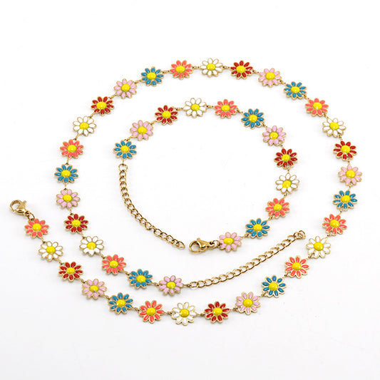 Colorful Daisy Flower Necklace