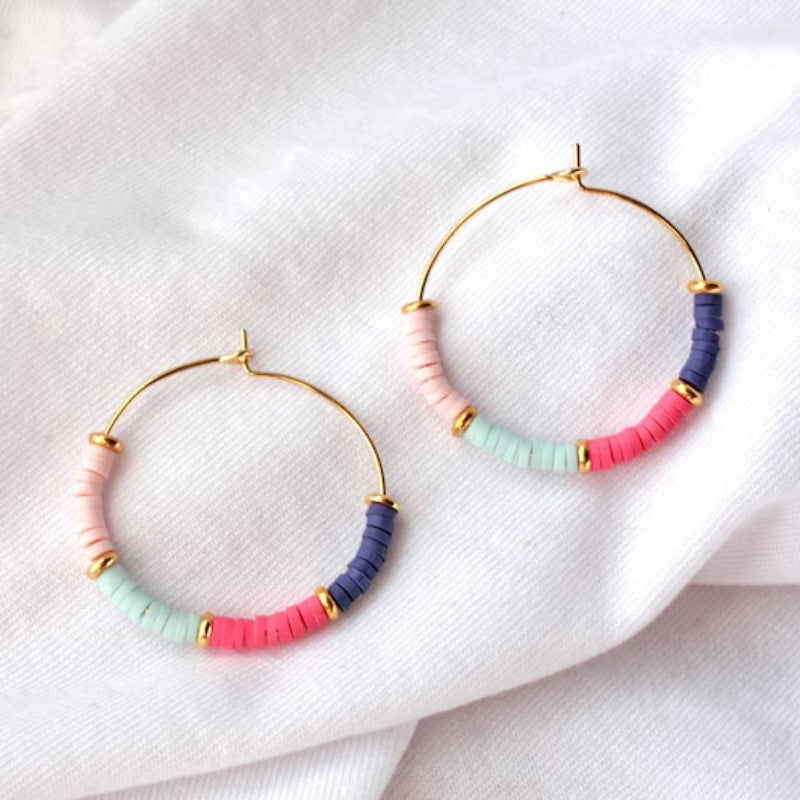 Colorful Soft Ceramic Pieces Earrings