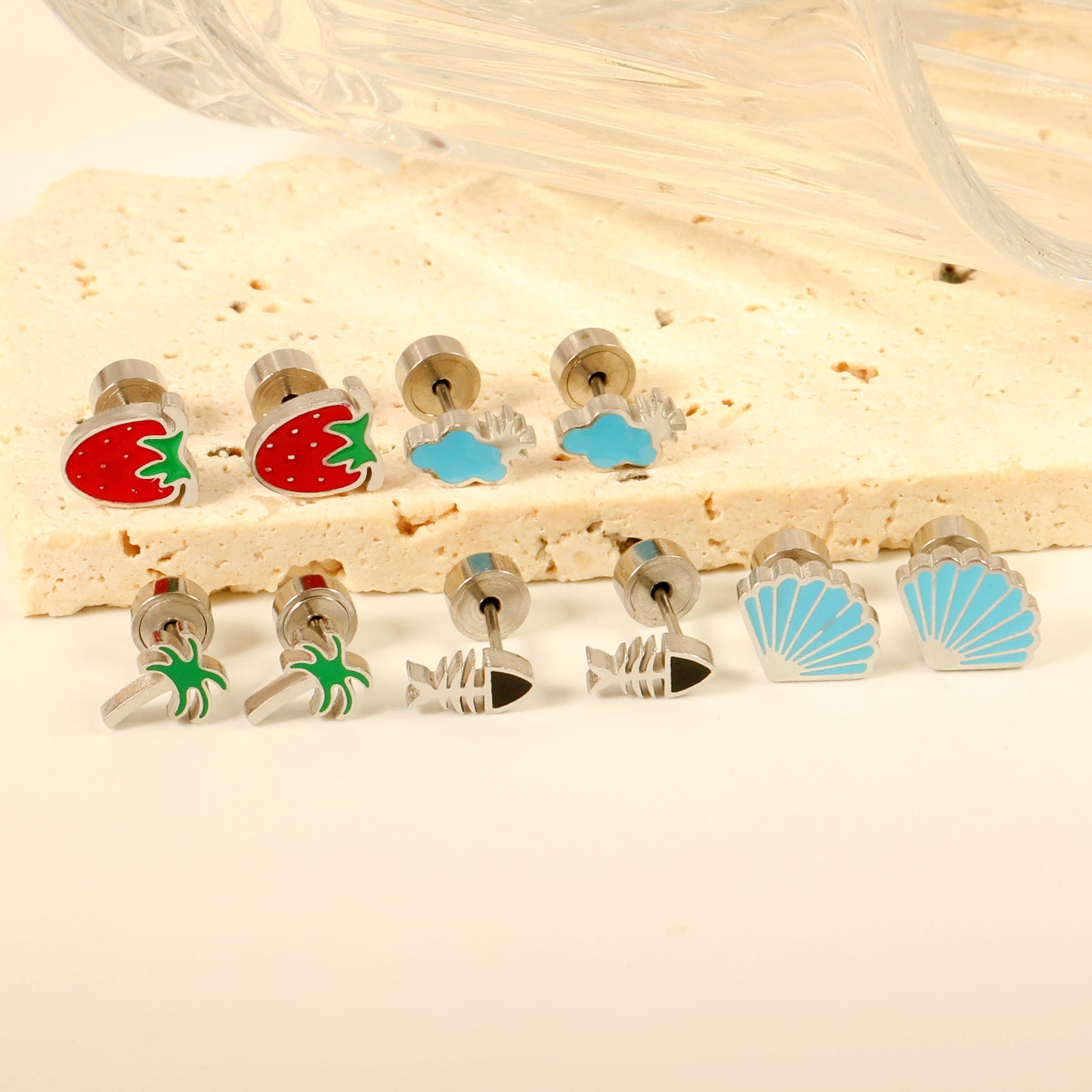 Cute Fruit Botanical Rainbow Earrings