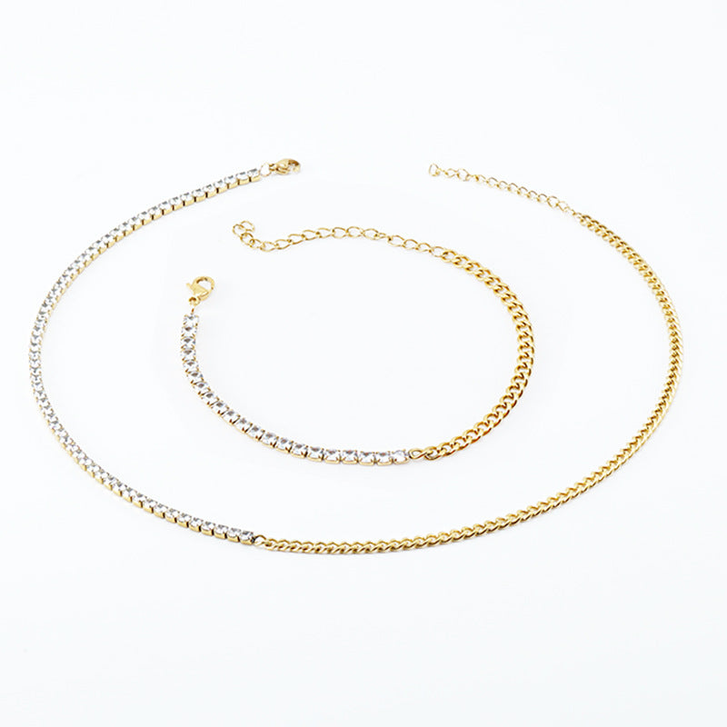 Cuban Chain Necklace with Diamonds