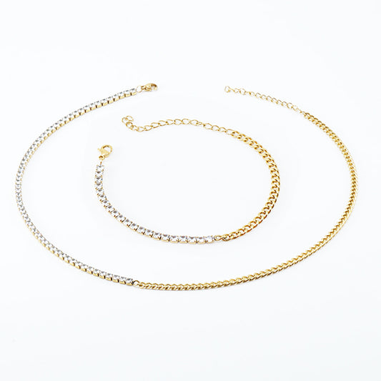 Cuban Chain Necklace with Diamonds