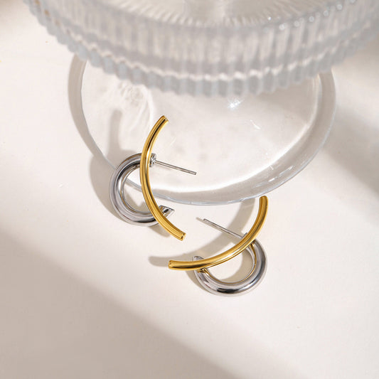 Colorblocked Simple Line Earrings Earrings
