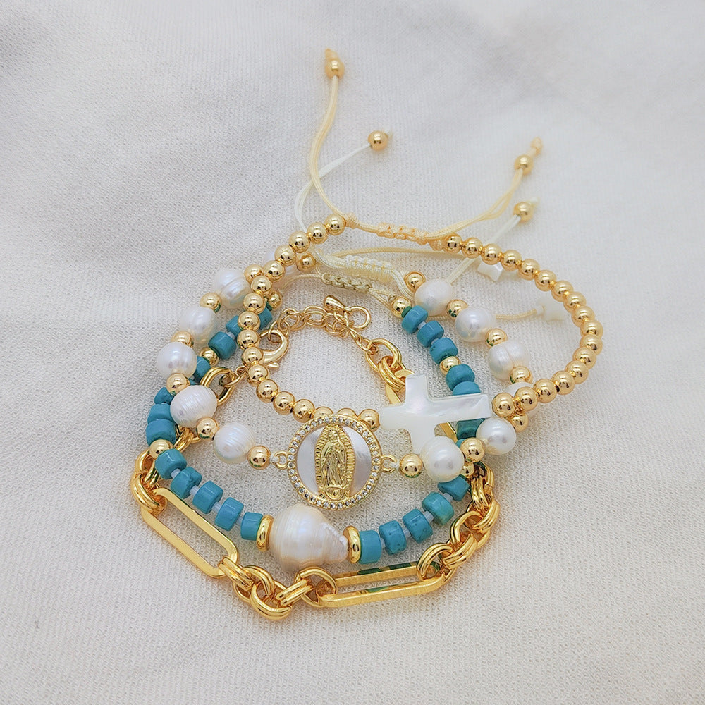 Multi layered beaded hand jewelry