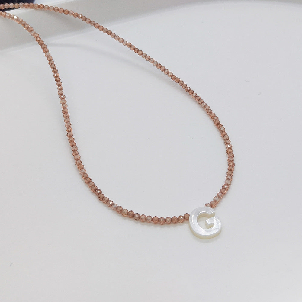 Natural Deep Sea Shell 26 Letter Necklace