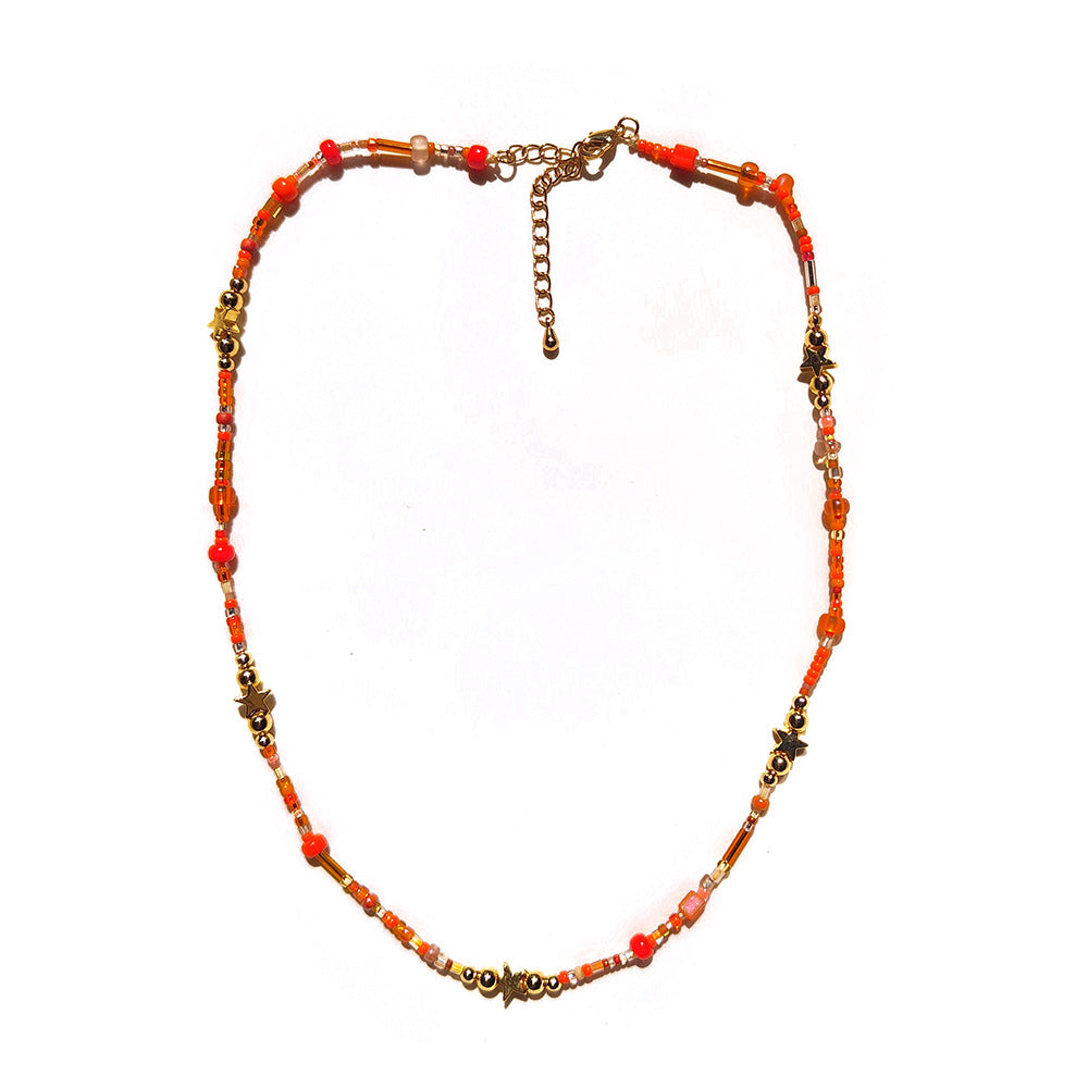 Stained Glass Rice Bead Necklace